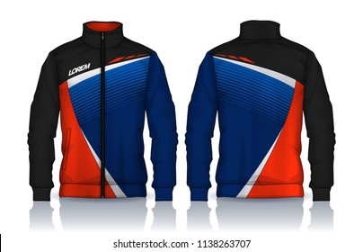 Jacket Design,Sportswear Track front and back view.