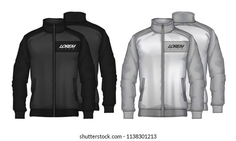 Jacket Design,Sportswear Track front and back view.