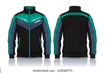Jacket Design,Sportswear Track front and back view.