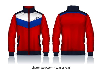Jacket Design,Sportswear Track front and back view.