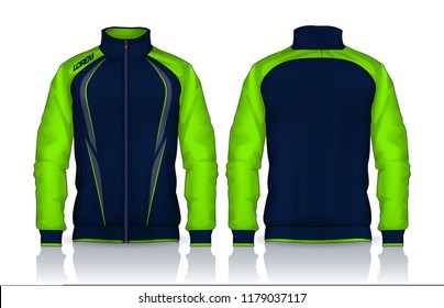 Jacket Designsportswear Track Front Back View Stock Vector (Royalty ...