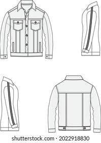 Jacket Fashion Flat Editable Template Stock Vector (Royalty Free ...
