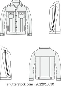 Jacket fashion flat editable template