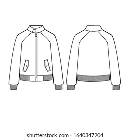 jacket fashion flat sketch template