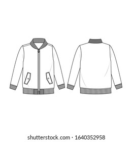 jacket fashion flat sketch template