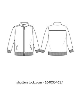 jacket fashion flat sketch template