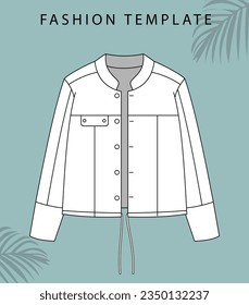  jacket fashion flat sketch template