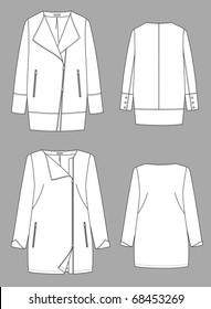 Jacket female with a long sleeve and pockets