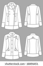 Jacket female with a long sleeve and pockets