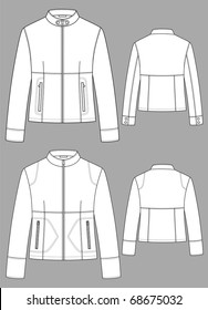 Jacket female with a long sleeve and pockets