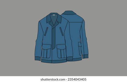 A jacket is a garment for the upper body, usually extending below the hips. A jacket typically has sleeves, and fastens in the front or slightly on the side.