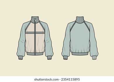 A jacket is a garment for the upper body, usually extending below the hips. A jacket typically has sleeves, and fastens in the front or slightly on the side.