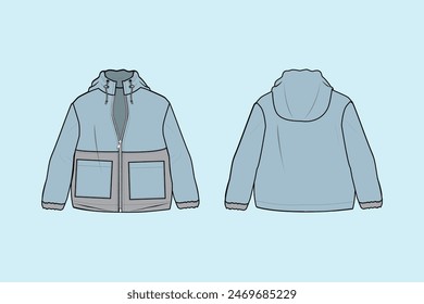 A jacket is a garment for the upper body, usually extending below the hips.