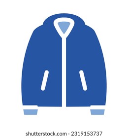 Jacket glyph blue icon. Adventure icon set. Vector illustration isolated on white background.
