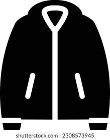 Jacket-Glyph-Symbol. Abenteuer-Symbol-Set. Vektorgrafik einzeln auf weißem Hintergrund.