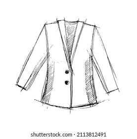 jacket hand drawing. jacket vector sketch on a white background. outerwear for women and men. look fashion