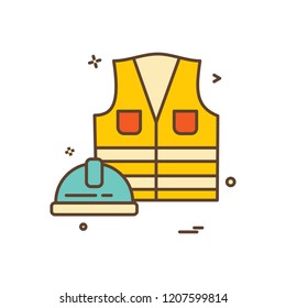  jacket helmet icon vector design