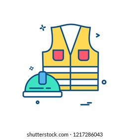  jacket helmet icon vector design