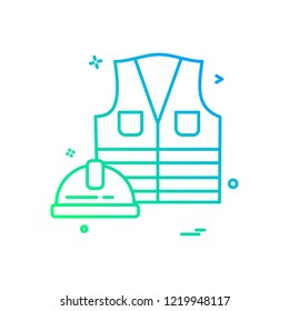  jacket helmet icon vector design