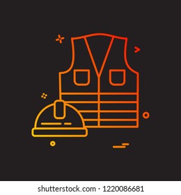  jacket helmet icon vector design