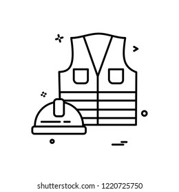  jacket helmet icon vector design