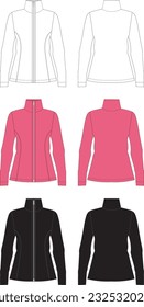 Jacket High Collar Fashion Flat Template