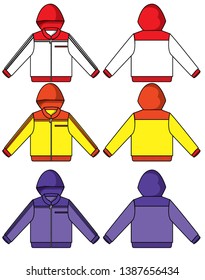 Jacket With a hood for children vector template