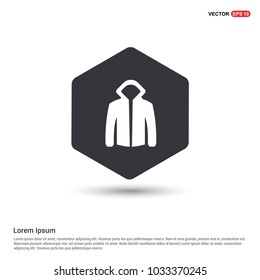 jacket with hood icon Hexa White Background icon template