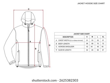 JACKET HOODIE SIZE CHART MOCKUP