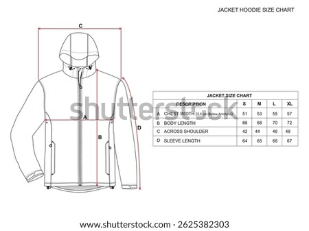 JACKET HOODIE SIZE CHART MOCKUP