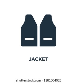 Jacket icon. Black filled vector illustration. Jacket symbol on white background. Can be used in web and mobile.