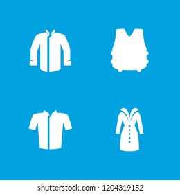 Jacket icon. collection of 4 jacket filled icons such as bulletproof vest. editable jacket icons for web and mobile.