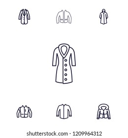 Jacket icon. collection of 7 jacket outline icons such as . editable jacket icons for web and mobile.