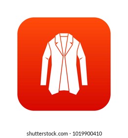 Jacket icon digital red for any design isolated on white vector illustration