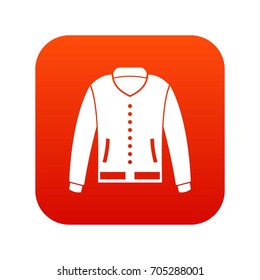 Jacket icon digital red for any design isolated on white vector illustration