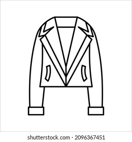 icono de la chaqueta. señal de moda. ilustración vectorial sobre fondo blanco. Pasos 10