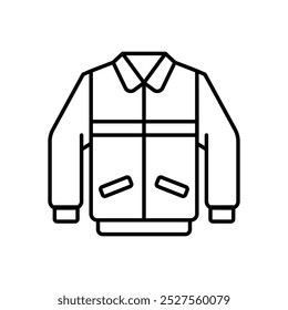 Icono de la chaqueta aislado en un fondo blanco. Ilustración vectorial.
