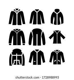 icono de chaqueta o logotipo símbolo de signo aislado ilustración vectorial - Colección de iconos vectoriales de estilo negro de alta calidad
