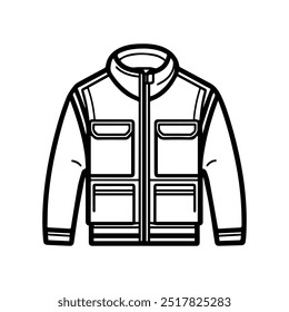 jacket icon or modern line symbol. Vector line art and icon design with bold outline. Black and white Pixel Perfect minimalistic symbol isolated white background. Silhouette simple thin sign
