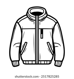 jacket icon or modern line symbol. Vector line art and icon design with bold outline. Black and white Pixel Perfect minimalistic symbol isolated white background. Silhouette simple thin sign