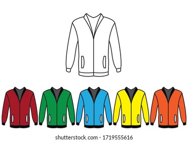 icono de la chaqueta sobre fondo blanco. Ilustración vectorial en los pasos 10