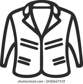 Jacket icon. Jacket on a white background. Element of clothing, style
