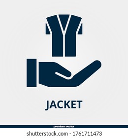 jacket icon, premium filled jacket icon.