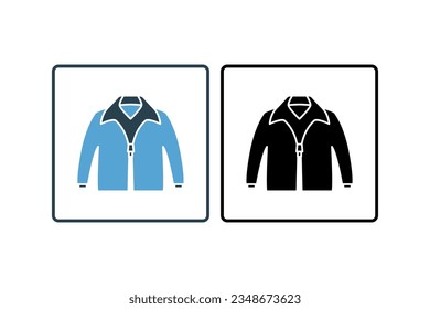 Jacket Icon. Icon related to clothes. solid icon style. Simple vector design editable