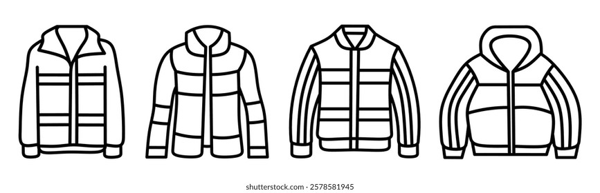 Jacket icon. Jacket thin line icon collection. Stock vector..