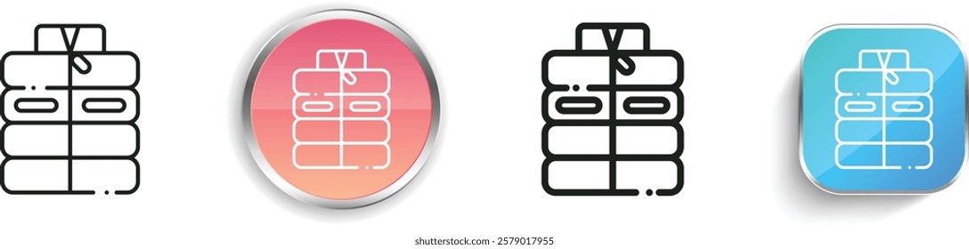 jacket icon. Thin Linear, Regular and Button Style Design Isolated On White Background