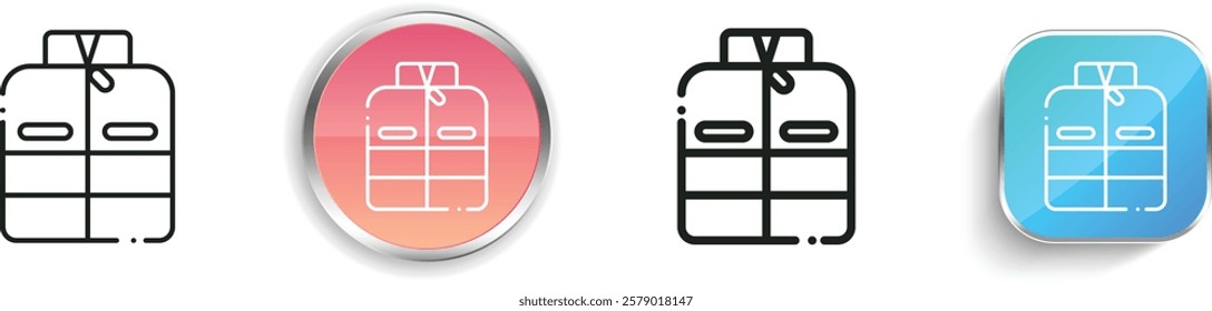 jacket icon. Thin Linear, Regular and Button Style Design Isolated On White Background