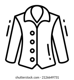 icono de chaqueta, estilo de moda, aislado en fondo blanco, ilustraciones vectoriales de material.