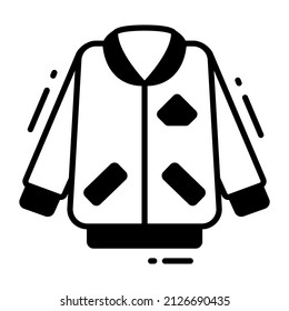 jacket icon, trendy Style, Isolated on White Background, Stock vector illustrations.
