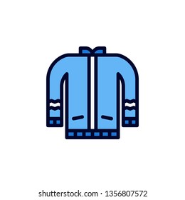 Jacket Icon Vector Illustration in Filled Style for Any Purpose